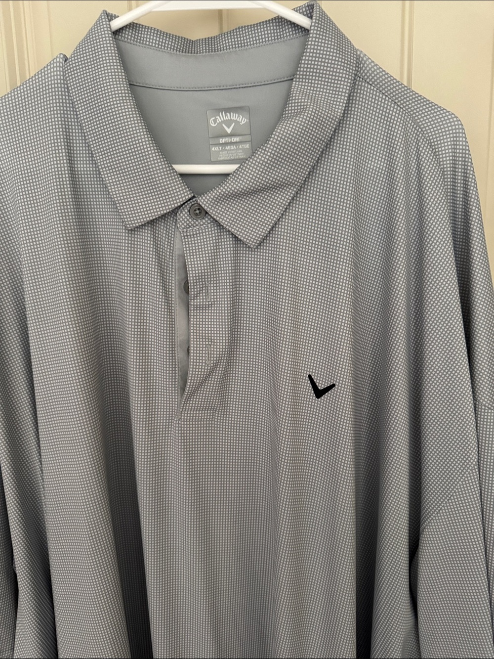 Callaway Light Gray Micro-Pattern Performance Polo